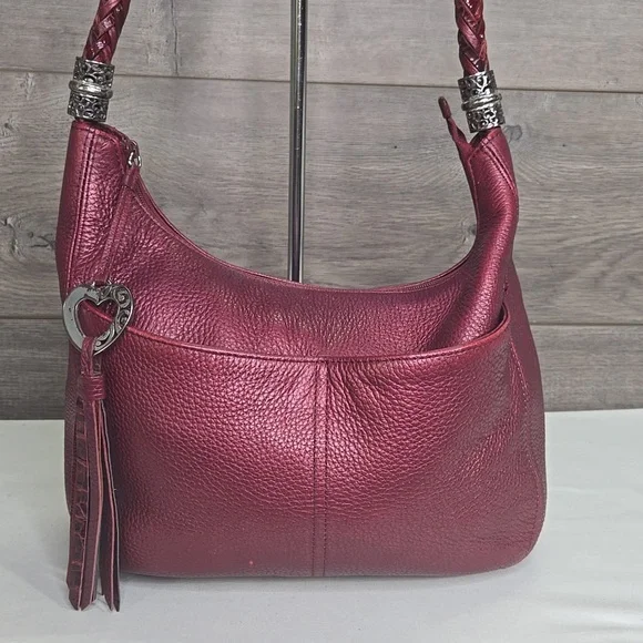 Brighton Metallic Dark Red Shoulder Bag - Picture 2 of 10
